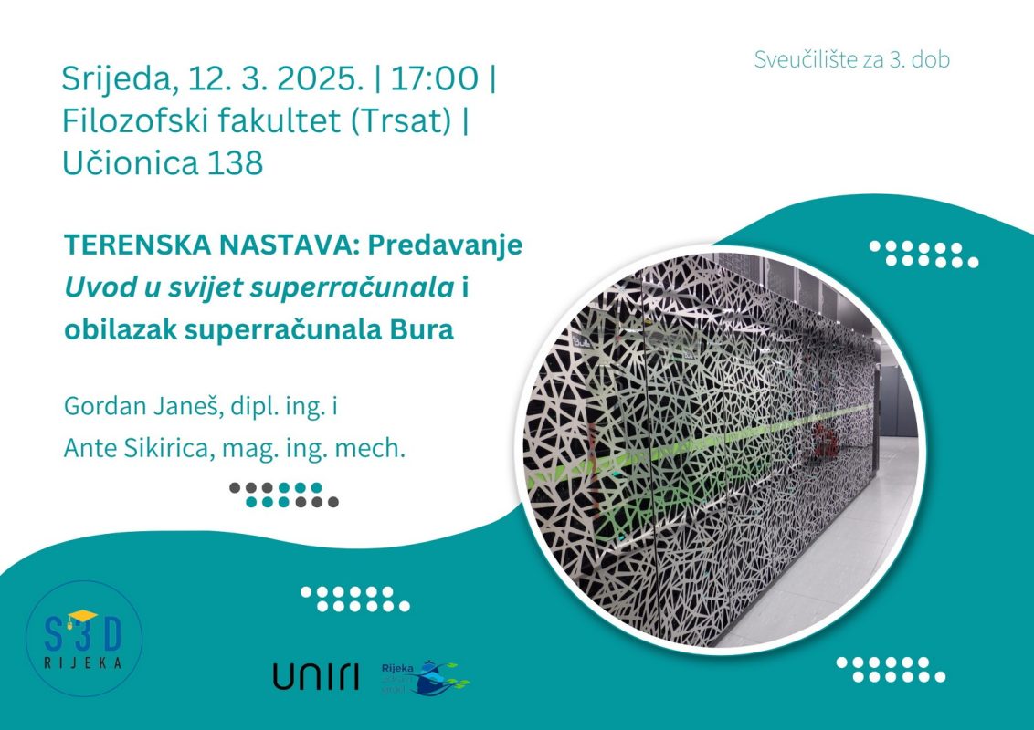 Predavanje Uvod u svijet superračunala i obilazak superračunala Bura u ...